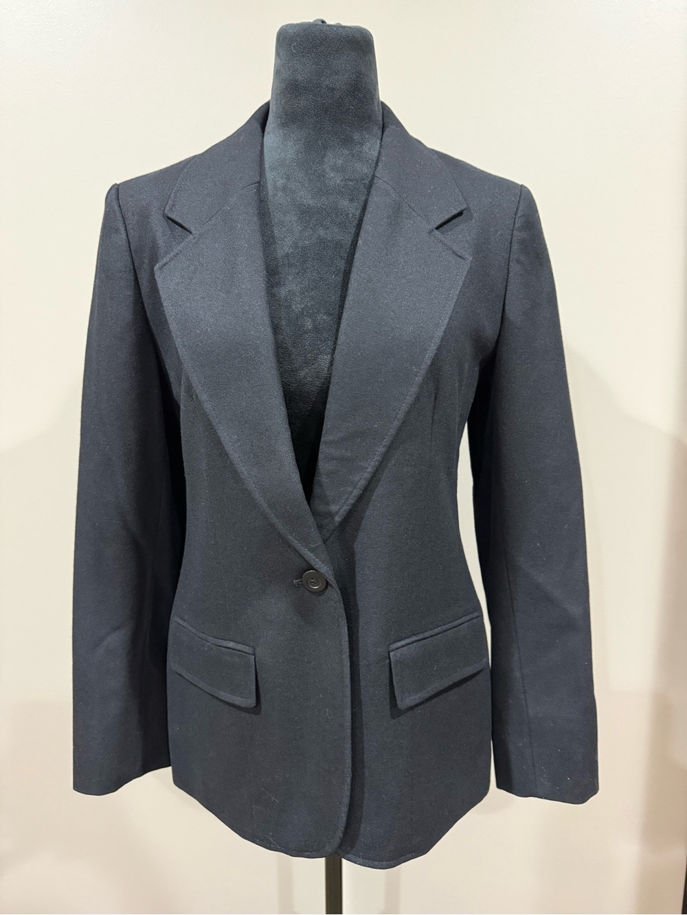Vintage Pendleton Black Virgin Wool Blazer Jacket Size 8 Single Button
